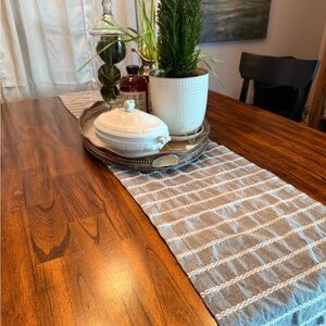 Hearth & Hand Gray and White Table Runner